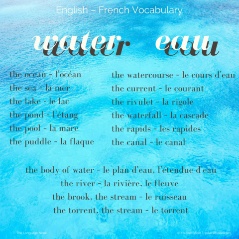 English To French Vocabulary About Water Yolaine Bodin   English French Vocabulary Water Eau 1 480x480 