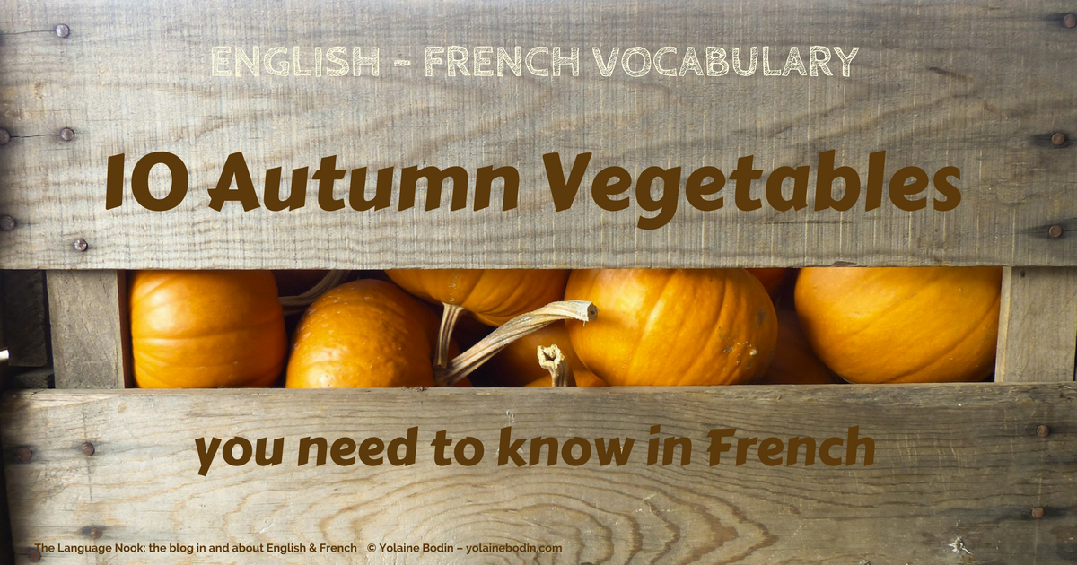 English French vocabulary - autumn vegetables