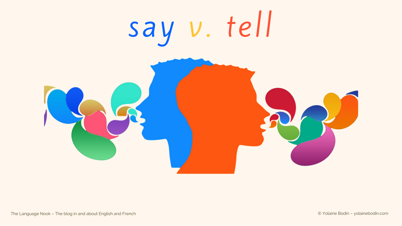 English verbs say and tell explained in The Language Nook
