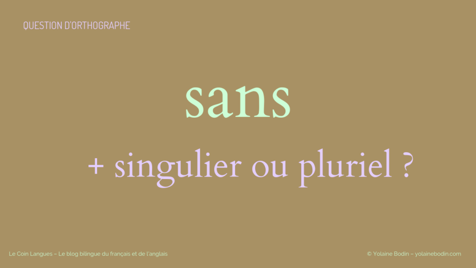Sans Singulier Ou Pluriel